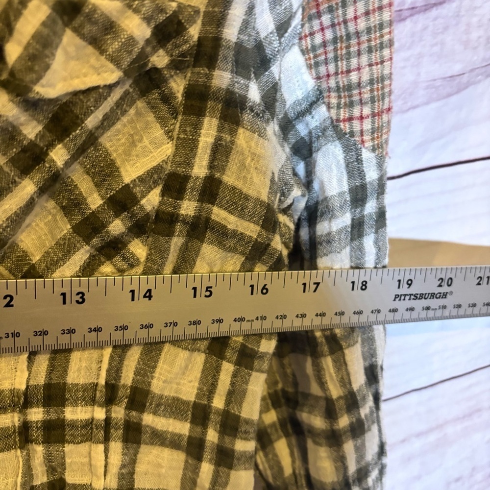 Free People Catch Up With Me Flannel Gingham Plaid Button-Up Shirt XS - Picture 6 of 7